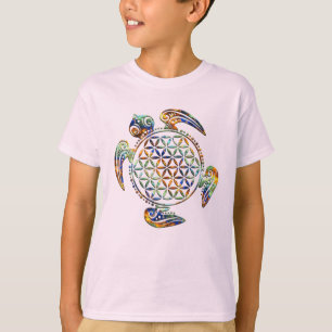 Bloem van het leven / Blume des Lebens - schildpad T-shirt