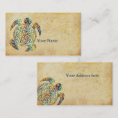 Bloem van het leven / Blume des Lebens - schildpad Visitekaartje (Voorkant / Achterkant)