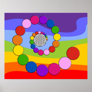Bloem van het leven / Blume des Lebens - spiraalvo Poster