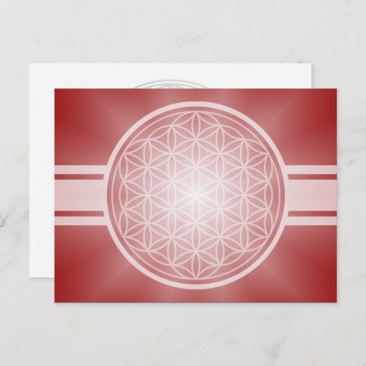 Bloem van het leven / Blume des Lebens - wit trans Briefkaart (Voorkant / Achterkant)