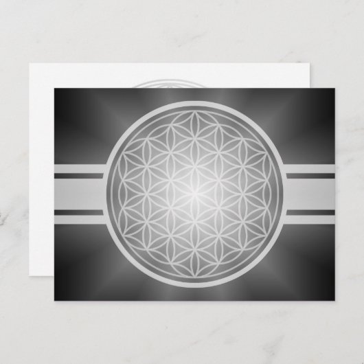 Bloem van het leven / Blume des Lebens - wit trans Briefkaart (Voorkant / Achterkant)