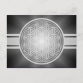 Bloem van het leven / Blume des Lebens - wit trans Briefkaart (Voorkant)