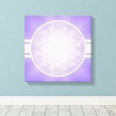 Bloem van het leven / Blume des Lebens - wit trans Canvas Afdruk (Insitu (Houten vloer))