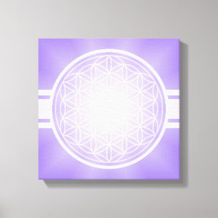 Bloem van het leven / Blume des Lebens - wit trans Canvas Afdruk
