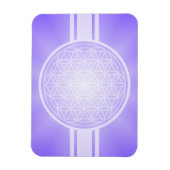 Bloem van het leven / Blume des Lebens - wit trans Magneet (Verticaal)