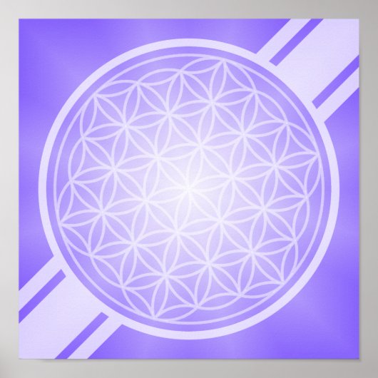 Bloem van het leven / Blume des Lebens - wit trans Poster (Voorkant)
