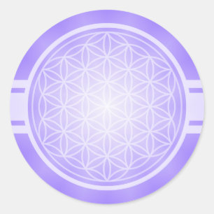 Bloem van het leven / Blume des Lebens - wit trans Ronde Sticker