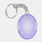Bloem van het leven / Blume des Lebens - wit trans Sleutelhanger (Voorkant Links)