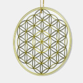 Bloem van het Leven Blume des Lebens Zilver Goud Keramisch Ornament (Links)