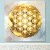 Bloem van het Leven Canva Print (Insitu (Houten vloer))