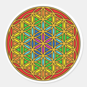 Bloem van het leven Chakra1 Ronde Sticker