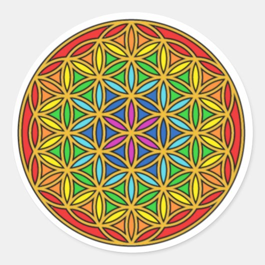 Bloem van het Leven Chakra1 Ronde Sticker (Voorkant)