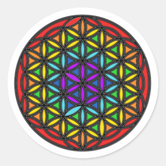 Bloem van het Leven Chakra2 Ronde Sticker