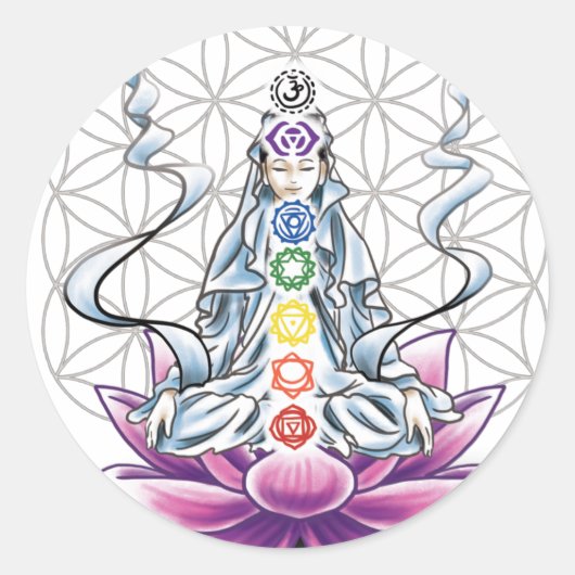 Bloem van het leven, chakra, godin sticker (Voorkant)