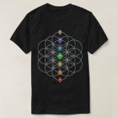 Bloem van het leven Chakra Stones Sacred Geometrie T-shirt (Design voorkant)