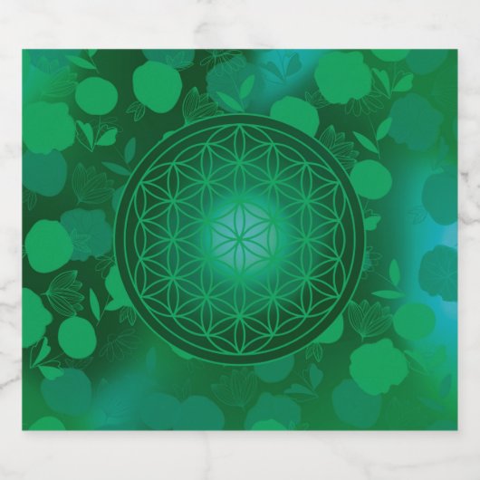 bloem van het leven, chakra, zen, heilige geometri bier etiket (Enkel label)