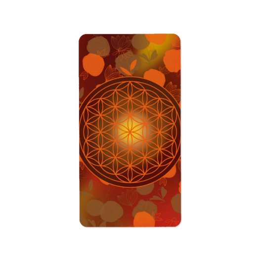 bloem van het leven, chakra, zen, heilige geometri etiket (Voorkant)