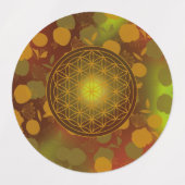 bloem van het leven, chakra, zen, heilige geometri labels (Design 2)