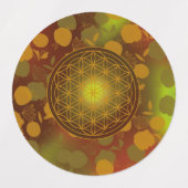 bloem van het leven, chakra, zen, heilige geometri labels (Design 1)