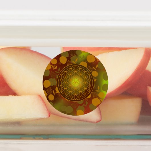 bloem van het leven, chakra, zen, heilige geometri labels (Aangebracht)