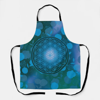 bloem van het leven, chakra, zen, heilige geometri schort
