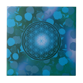 bloem van het leven, chakra, zen, heilige geometri tegeltje