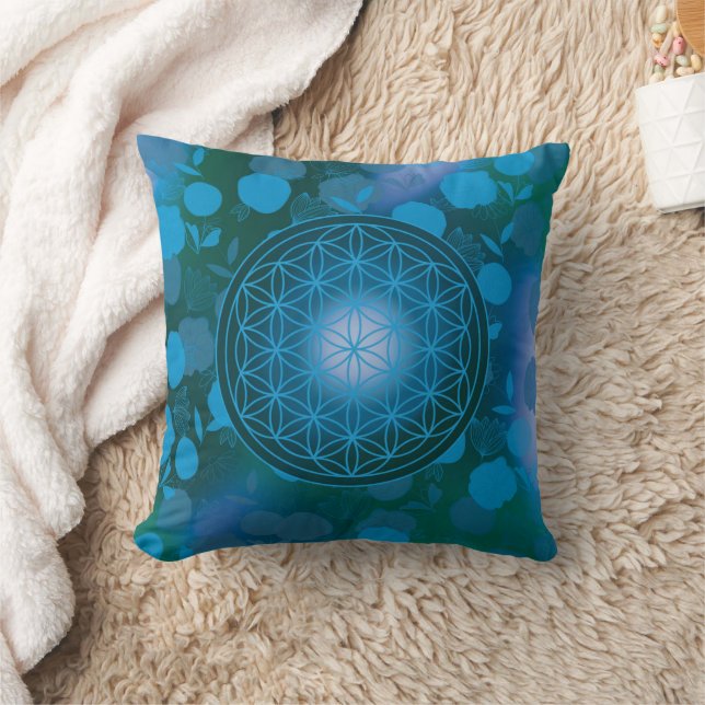 bloem van het leven, chakra,zen,heilige geometrie, kussen (Deken)
