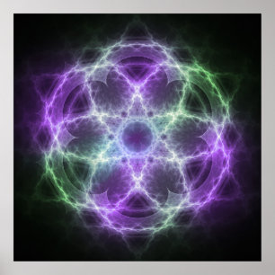 Bloem van het leven Fractal - Geometrie Sacred Poster