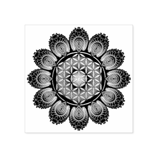 Bloem van het leven - Fractal Mandala II Rubberstempel (Afrduk)