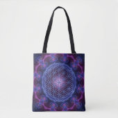 Bloem van het leven - Fractal Mandala Square II Tote Bag (Voorkant)