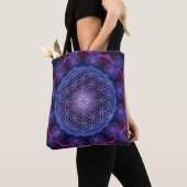Bloem van het leven - Fractal Mandala Square II Tote Bag (Dichtbij)