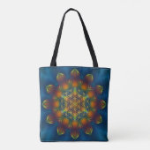 Bloem van het leven - Fractal Mandala Square III Tote Bag (Achterkant)