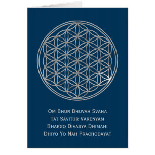Bloem van het Leven & GAYATRI MANTRA zilver, don