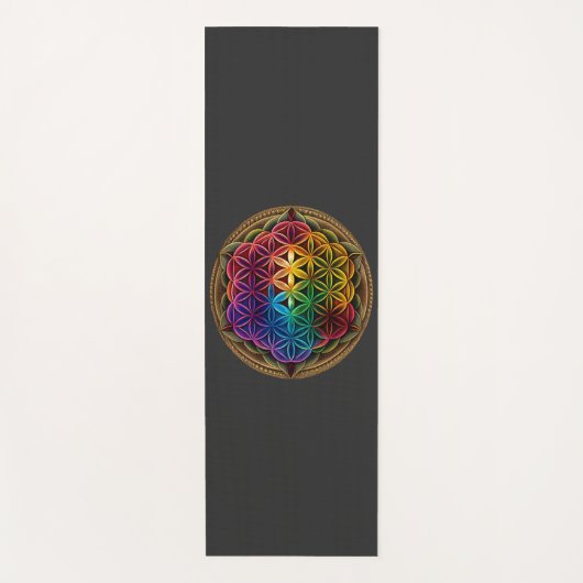 Bloem van het leven Geometrie Chakra Meditation Yogamat (Voorkant)