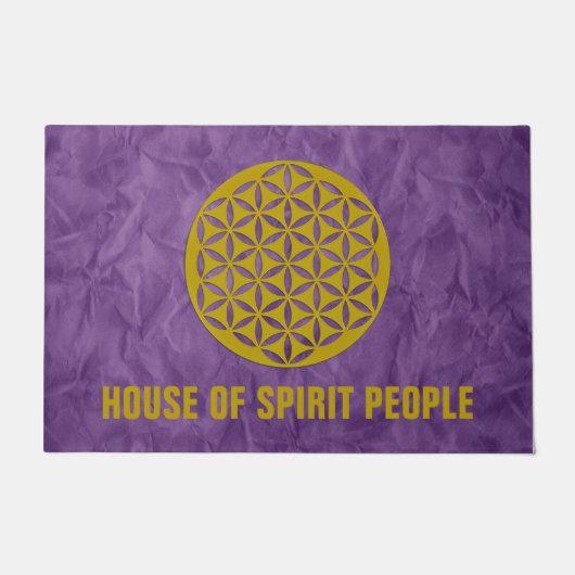 Bloem van het leven - geponst goud + uw ideeën deurmat (Voorkant)