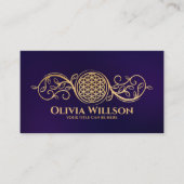 Bloem van het leven - Golden Swirl Art Visitekaartje (Voorkant)