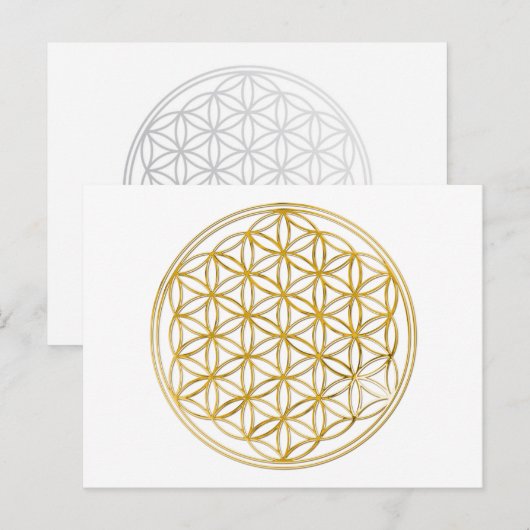 BLOEM VAN HET LEVEN - GOUD BRIEFKAART (Voorkant / Achterkant)