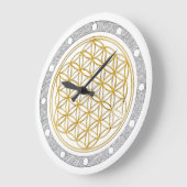 BLOEM VAN het LEVEN - goud - wijzerplaat zilveren  Grote Klok (Hoek)