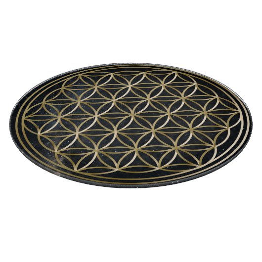 Bloem van het Leven Gouden Kristalnet in Kosmos Snijplank (Hoek)