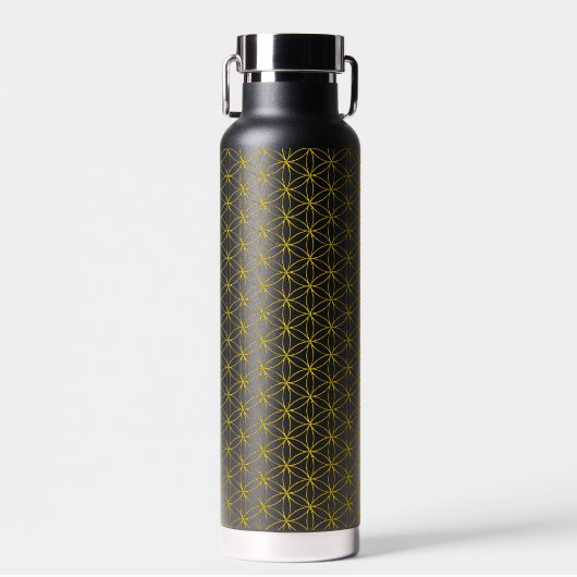 BLOEM VAN HET LEVEN - goudstijl patroon Waterfles (Voorkant)