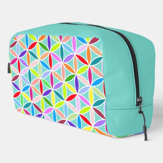 Bloem van het leven Grote Patroon – Meerkleurig Toilettasje (Rechterhoek)
