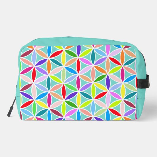 Bloem van het leven Grote Patroon – Meerkleurig Toilettasje (Achterkant)