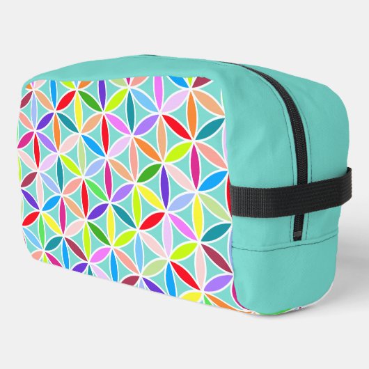Bloem van het leven Grote Patroon – Meerkleurig Toilettasje (Linkerhoek)