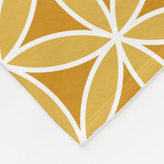 Bloem van het leven Grote Ptn-Sinaasappels & Wit Fleece Deken (Hoek)