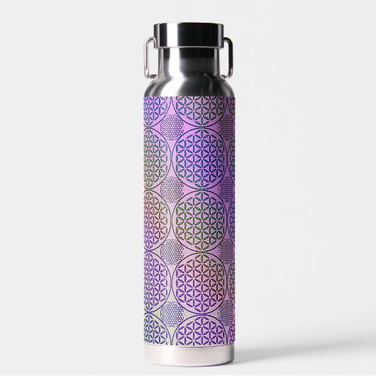 BLOEM VAN HET LEVEN - grunge patroon 3 Waterfles (Voorkant)
