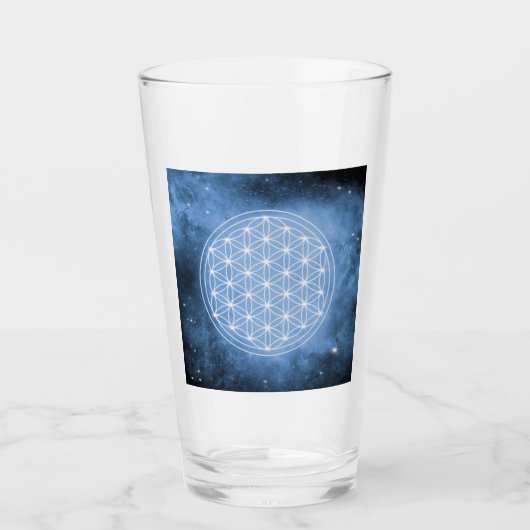 bloem van het leven, heilig geometrisch, chakra,be glas (Voorkant)