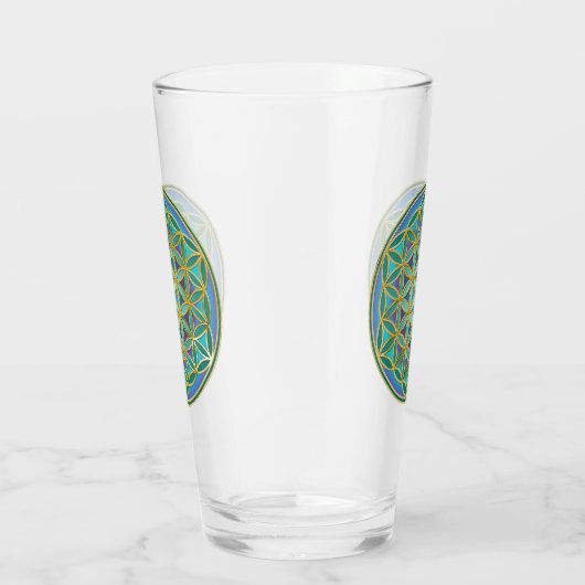 BLOEM VAN HET LEVEN - Heilig Geometrisch Ontwerp 1 Glas (Rechts)