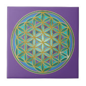 BLOEM VAN HET LEVEN - Heilig Geometrisch Ontwerp 1 Tegeltje (Voorkant)