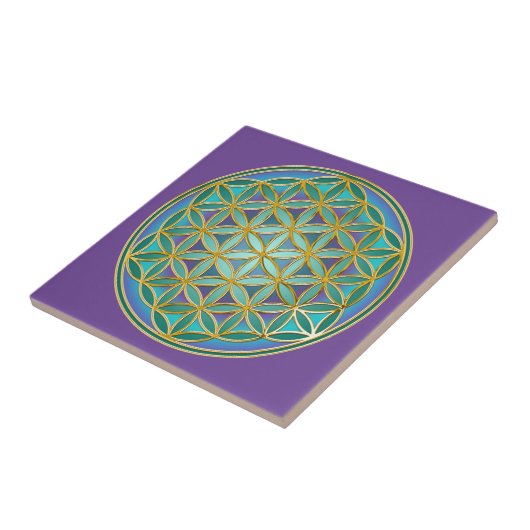 BLOEM VAN HET LEVEN - Heilig Geometrisch Ontwerp 1 Tegeltje (Zijkant)