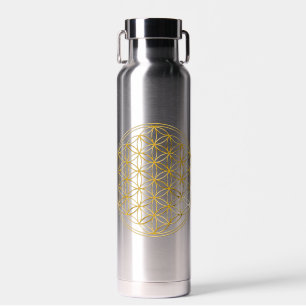 BLOEM VAN HET LEVEN - Heilige Geometrie Gouden Sti Waterfles